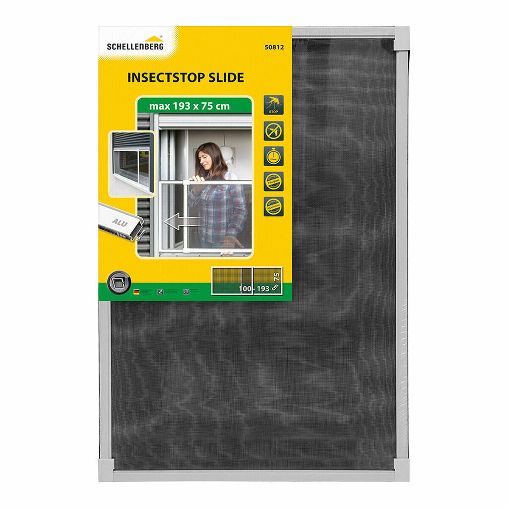 Hyttysverkko Schellenberg Alumiini Valkoinen Jatkettavissa Rungolla Lasikuitu 75 x 100 cm hinta ja tiedot | Hyttysverkot | hobbyhall.fi