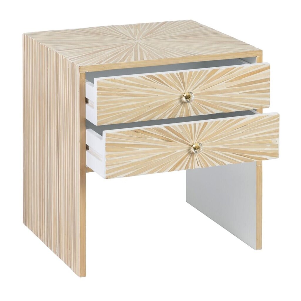 Sivupöytä 56 x 46 x 58 cm Beige Bambu Puu MDF hinta ja tiedot | Yöpöydät | hobbyhall.fi