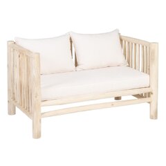 2-paikkainen sohva AKAR 131 x 80 x 77,5 cm Luonnollinen tiikki hinta ja tiedot | Puutarhatuolit | hobbyhall.fi