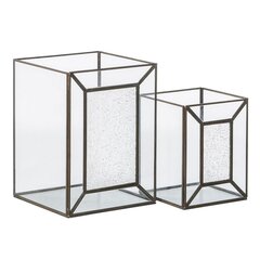 Kynttilänjalka Kristalli Kullattu Metalli 22 x 22 x 29 cm (2 osaa) hinta ja tiedot | Bigbuy Home Huonekalut ja sisustus | hobbyhall.fi