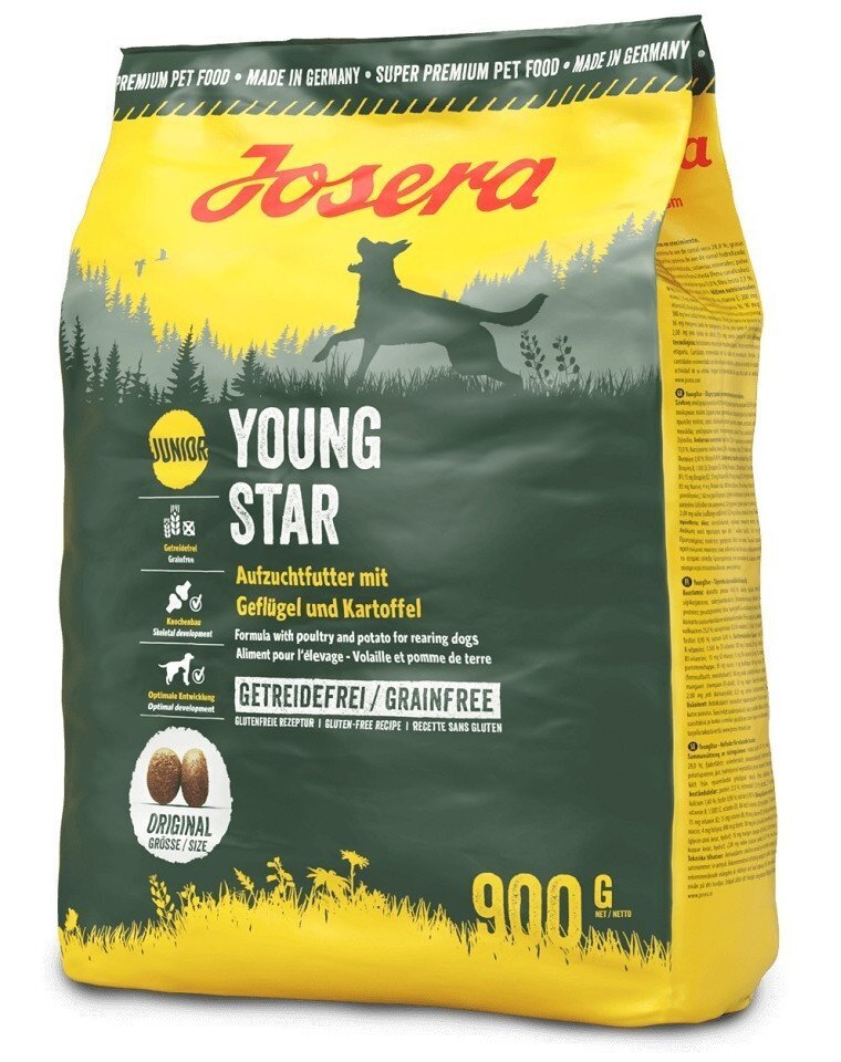 Josera Junior Youngstar Grainfree jauniems šuniukams, 5x900 g hinta ja tiedot | Koiran kuivaruoka | hobbyhall.fi