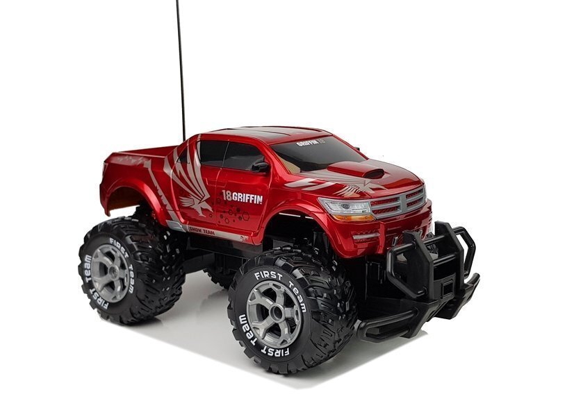 Monster Truck Rampage kaukosäädin, 1:12, punainen hinta ja tiedot | Poikien lelut | hobbyhall.fi