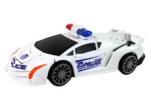 Transformer poliisiauto 2in1, valkoinen hinta ja tiedot | Lean Toys Lelut yli 3-vuotiaille lapsille | hobbyhall.fi