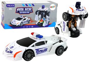 Transformer poliisiauto 2in1, valkoinen hinta ja tiedot | Lean Toys Lelut yli 3-vuotiaille lapsille | hobbyhall.fi