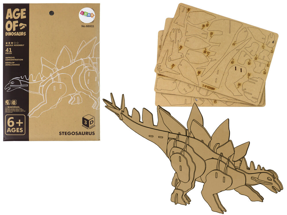 Puinen 3D-palapeli, Stegosaurus, 41 palaa hinta ja tiedot | Palapelit | hobbyhall.fi