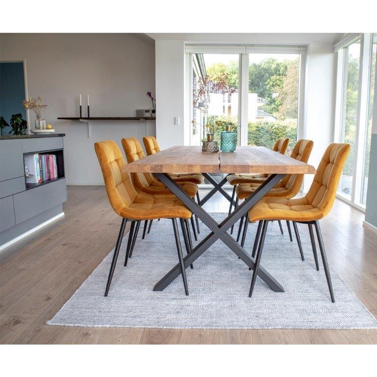 Ruokapöytä Toulon, 200x95 cm, ruskea/musta hinta ja tiedot | Ruokapöydät | hobbyhall.fi