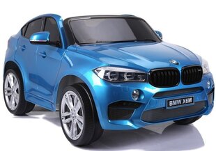 BMW X6M, yksipaikkainen sähköauto lapsille, lakattu sininen hinta ja tiedot | Lasten sähköautot | hobbyhall.fi