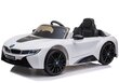 BMW I8, yksipaikkainen sähköauto lapsille, valkoinen hinta ja tiedot | Lasten sähköautot | hobbyhall.fi