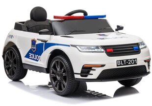 Lasten yksipaikkainen poliisin sähköauto BLT-201, valkoinen hinta ja tiedot | Lasten sähköautot | hobbyhall.fi