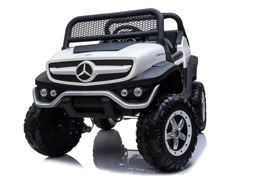 Lasten yksipaikkainen sähköauto Mercedes Unimog, valkoinen hinta ja tiedot | Lasten sähköautot | hobbyhall.fi