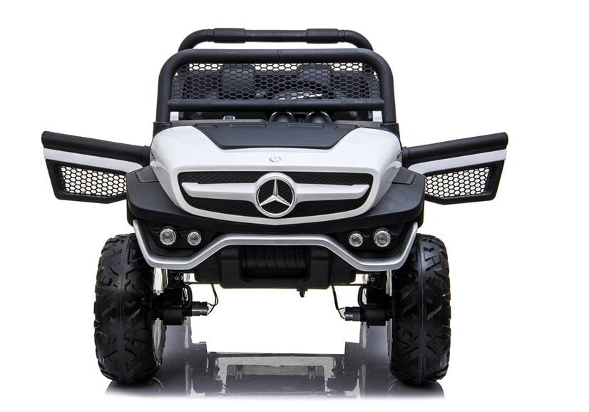 Lasten yksipaikkainen sähköauto Mercedes Unimog, valkoinen hinta ja tiedot | Lasten sähköautot | hobbyhall.fi