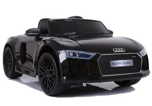Audi R8 Spyder yksipaikkainen sähköauto lapsille, musta hinta ja tiedot | Lasten sähköautot | hobbyhall.fi