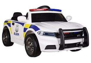 Lasten yksipaikkainen poliisin sähköauto JC 666, valkoinen. hinta ja tiedot | Lasten sähköautot | hobbyhall.fi