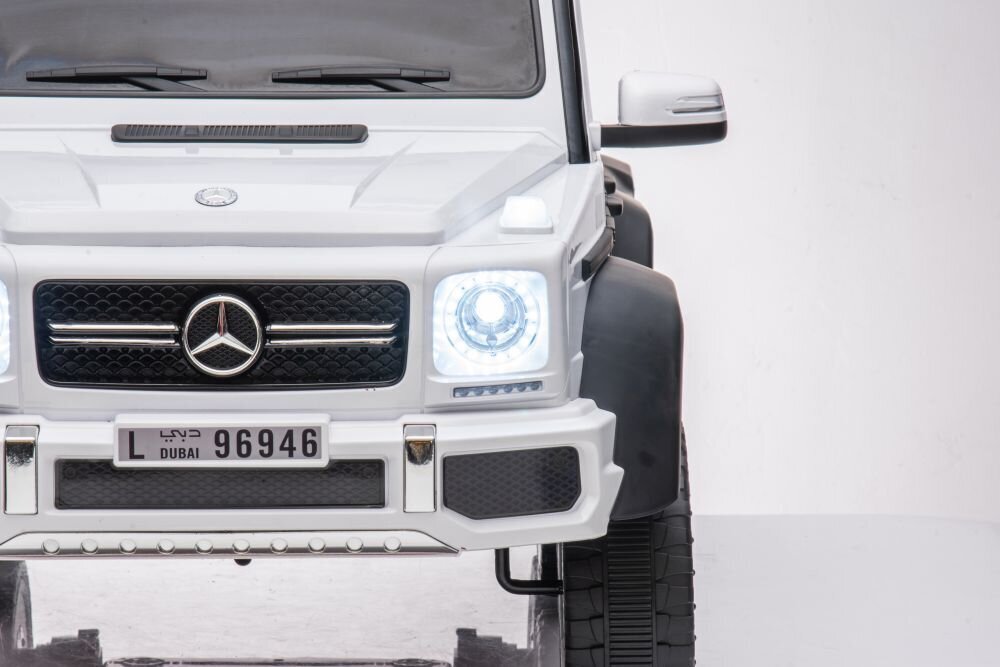 Lasten yksipaikkainen sähköauto Mercedes G63 6x6 6x6, valkoinen. hinta ja tiedot | Lasten sähköautot | hobbyhall.fi