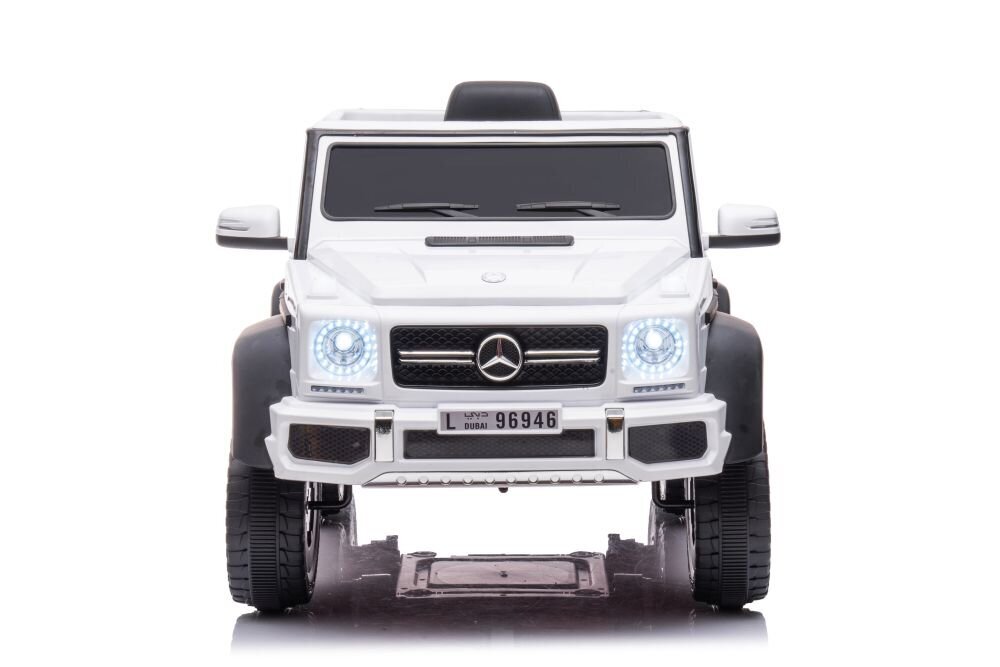 Lasten yksipaikkainen sähköauto Mercedes G63 6x6 6x6, valkoinen. hinta ja tiedot | Lasten sähköautot | hobbyhall.fi