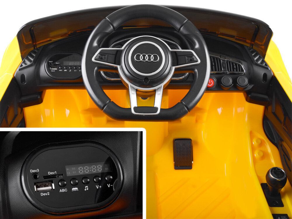 Audi R8 yksipaikkainen sähköauto, keltainen hinta ja tiedot | Lasten sähköautot | hobbyhall.fi