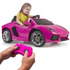 Lasten yksipaikkainen sähköauto - Lamborghini Aventador, vaaleanpunainen hinta ja tiedot | Lasten sähköautot | hobbyhall.fi