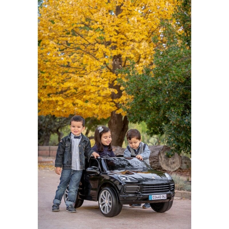 Lasten kaksipaikkainen sähköauto - Porsche Cayenne S, musta hinta ja tiedot | Lasten sähköautot | hobbyhall.fi