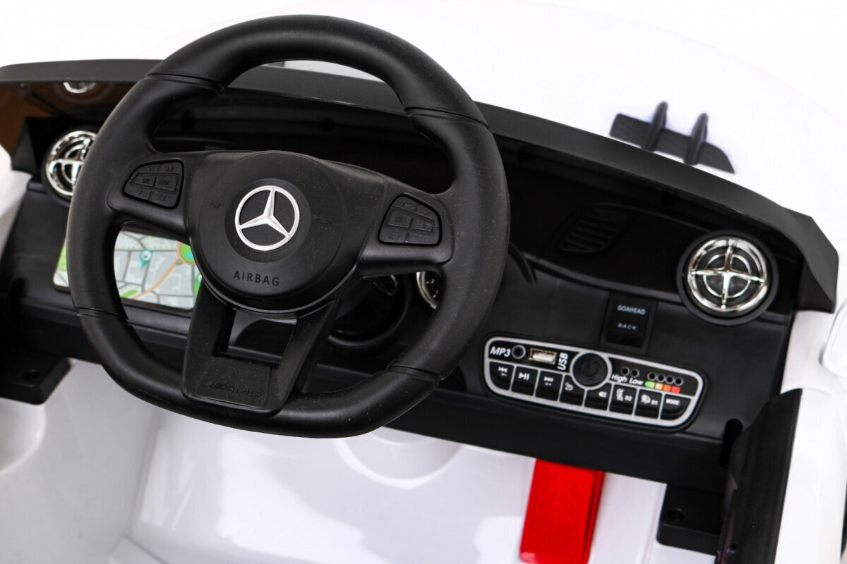 Mercedes Benz AMG SL65 S, yksipaikkainen sähköauto lapsille, valkoinen hinta ja tiedot | Lasten sähköautot | hobbyhall.fi