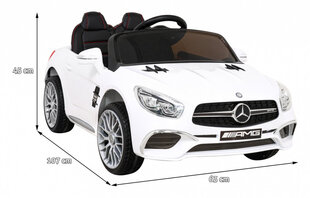 Mercedes Benz AMG SL65 S, yksipaikkainen sähköauto lapsille, valkoinen hinta ja tiedot | Lasten sähköautot | hobbyhall.fi