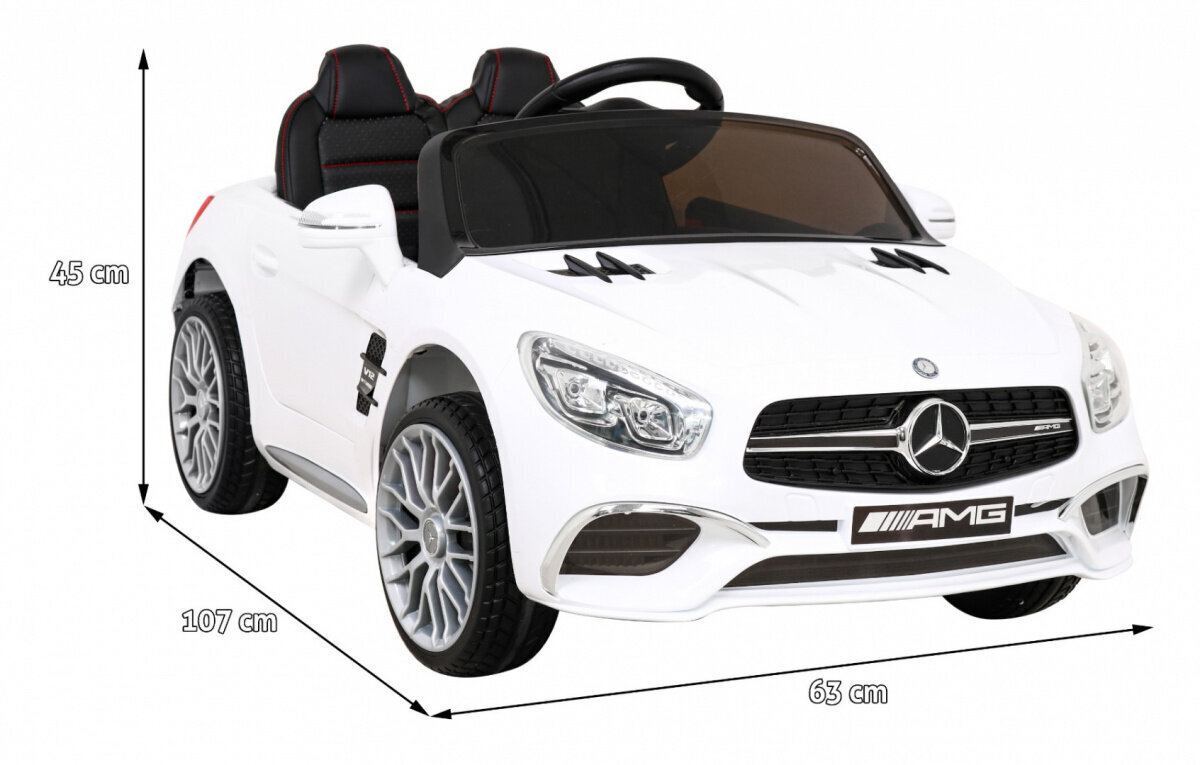 Mercedes Benz AMG SL65 S, yksipaikkainen sähköauto lapsille, valkoinen hinta ja tiedot | Lasten sähköautot | hobbyhall.fi