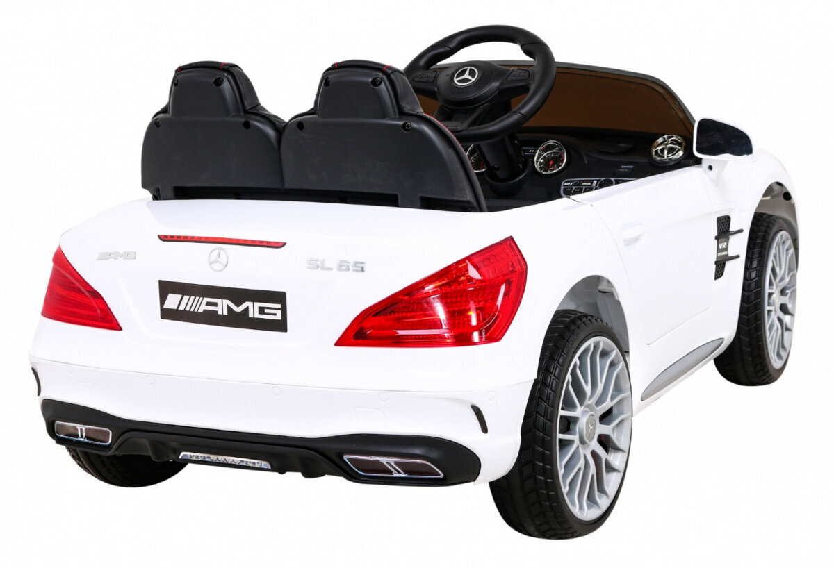 Mercedes Benz AMG SL65 S, yksipaikkainen sähköauto lapsille, valkoinen hinta ja tiedot | Lasten sähköautot | hobbyhall.fi