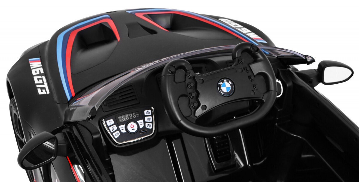 BMW M6 GT3 sähköauto lapsille, musta hinta ja tiedot | Lasten sähköautot | hobbyhall.fi