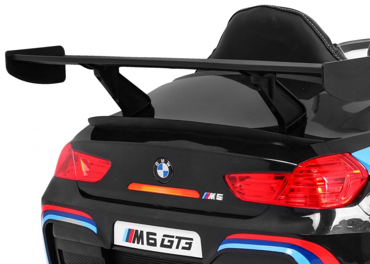 BMW M6 GT3 sähköauto lapsille, musta hinta ja tiedot | Lasten sähköautot | hobbyhall.fi