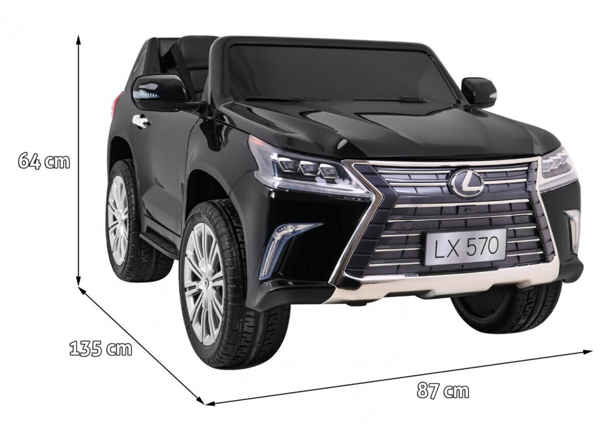 Lexus LX570 sähköauto lapsille, musta hinta ja tiedot | Lasten sähköautot | hobbyhall.fi