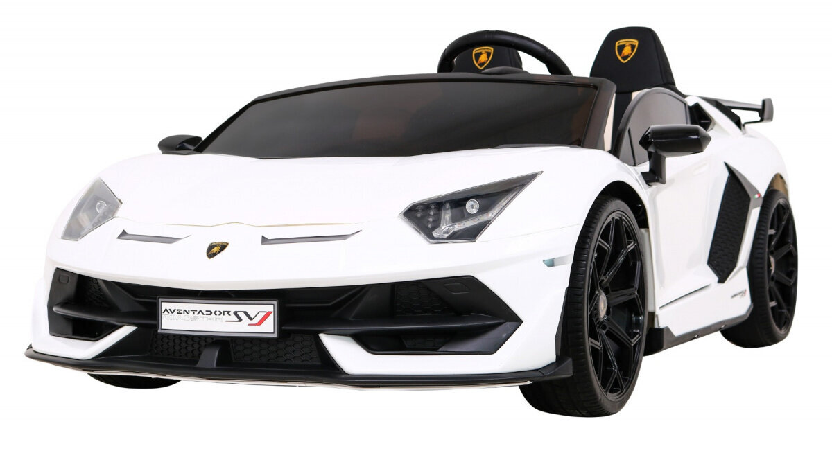 Lamborghini SVJ DRIFT sähköinen kaksipaikkainen, valkoinen hinta ja tiedot | Lasten sähköautot | hobbyhall.fi