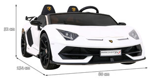 Lamborghini SVJ DRIFT sähköinen kaksipaikkainen, valkoinen hinta ja tiedot | Lasten sähköautot | hobbyhall.fi