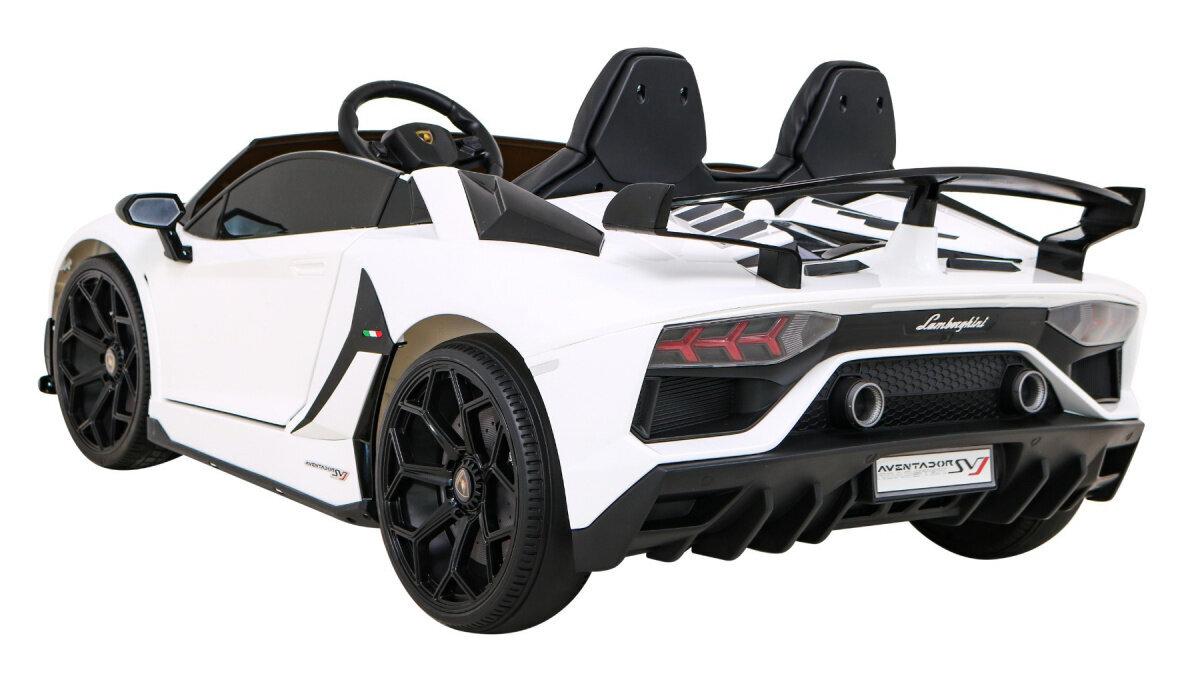 Lamborghini SVJ DRIFT sähköinen kaksipaikkainen, valkoinen hinta ja tiedot | Lasten sähköautot | hobbyhall.fi