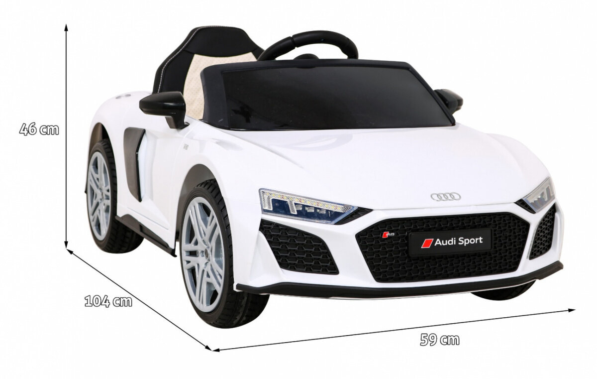 Audi R8 LIFT yksipaikkainen sähköauto, valkoinen hinta ja tiedot | Lasten sähköautot | hobbyhall.fi