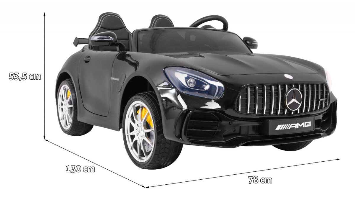 Mercedes-Benz GT R 4x4 sähkökäyttöinen kaksipaikkainen, musta lakattu hinta ja tiedot | Lasten sähköautot | hobbyhall.fi