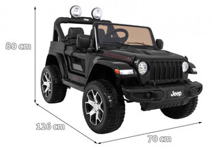 Jeep Wrangler Rubicon sähköinen kaksipaikkainen, musta hinta ja tiedot | Jeep Lapset | hobbyhall.fi