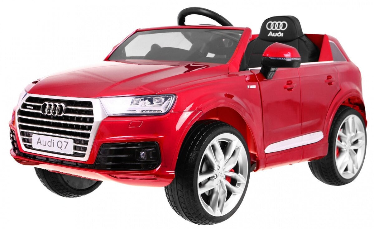 Audi Q7 yksipaikkainen sähköauto, punainen hinta ja tiedot | Lasten sähköautot | hobbyhall.fi