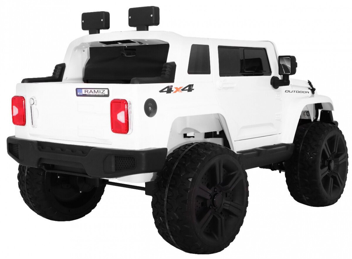 Mighty Jeep 4x4 sähköauto lapsille, valkoinen hinta ja tiedot | Lasten sähköautot | hobbyhall.fi