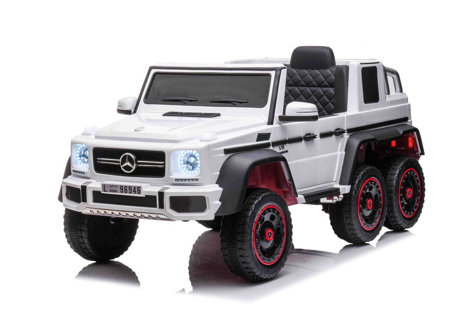 Yksipaikkainen sähköauto Mercedes G63 6x6 AMG, valkoinen hinta ja tiedot | Lasten sähköautot | hobbyhall.fi