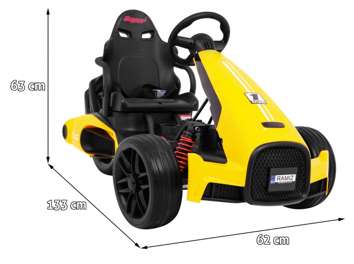 Sähköinen go-kart Bolide XR-1, keltainen hinta ja tiedot | Lasten sähköautot | hobbyhall.fi