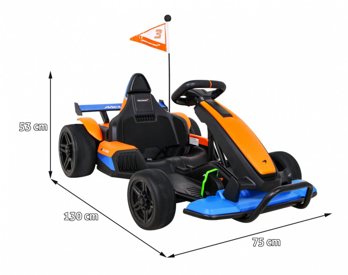 Sähköinen go-kart McLaren Drift, oranssi hinta ja tiedot | Lasten sähköautot | hobbyhall.fi