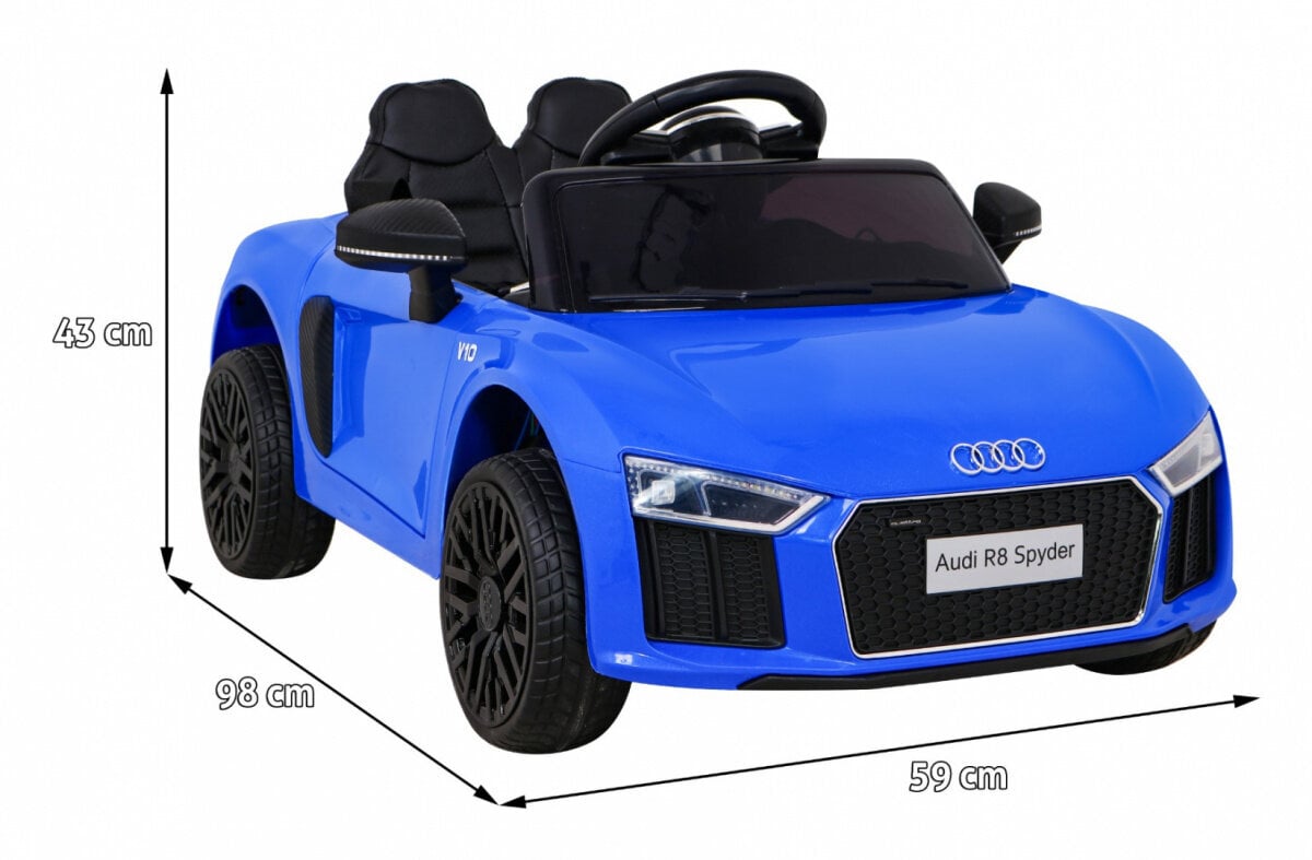 Audi R8 yksipaikkainen sähköauto, sininen hinta ja tiedot | Lasten sähköautot | hobbyhall.fi