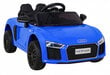 Audi R8 yksipaikkainen sähköauto, sininen hinta ja tiedot | Lasten sähköautot | hobbyhall.fi