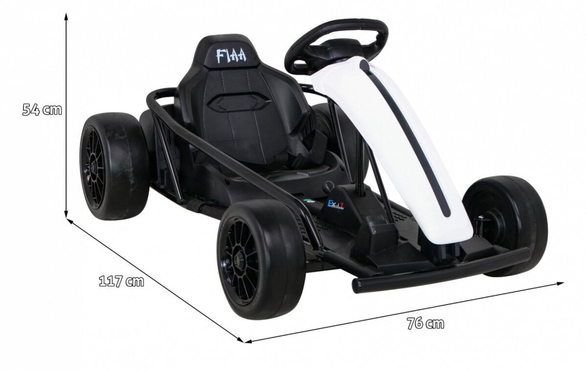 FX1 Drift Master sähköinen go-kart, valkoinen hinta ja tiedot | Lasten sähköautot | hobbyhall.fi