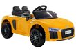 Audi R8 yksipaikkainen sähköauto lapsille, keltainen hinta ja tiedot | Lasten sähköautot | hobbyhall.fi