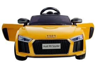 Audi R8 yksipaikkainen sähköauto lapsille, keltainen hinta ja tiedot | Lasten sähköautot | hobbyhall.fi