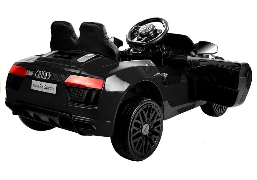 Audi R8 Spyder yksipaikkainen sähköauto lapsille, musta hinta ja tiedot | Lasten sähköautot | hobbyhall.fi