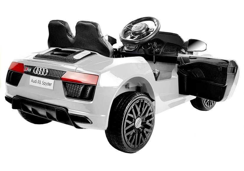 Audi R8 sähköauto lapsille, yksipaikkainen, valkoinen hinta ja tiedot | Lasten sähköautot | hobbyhall.fi