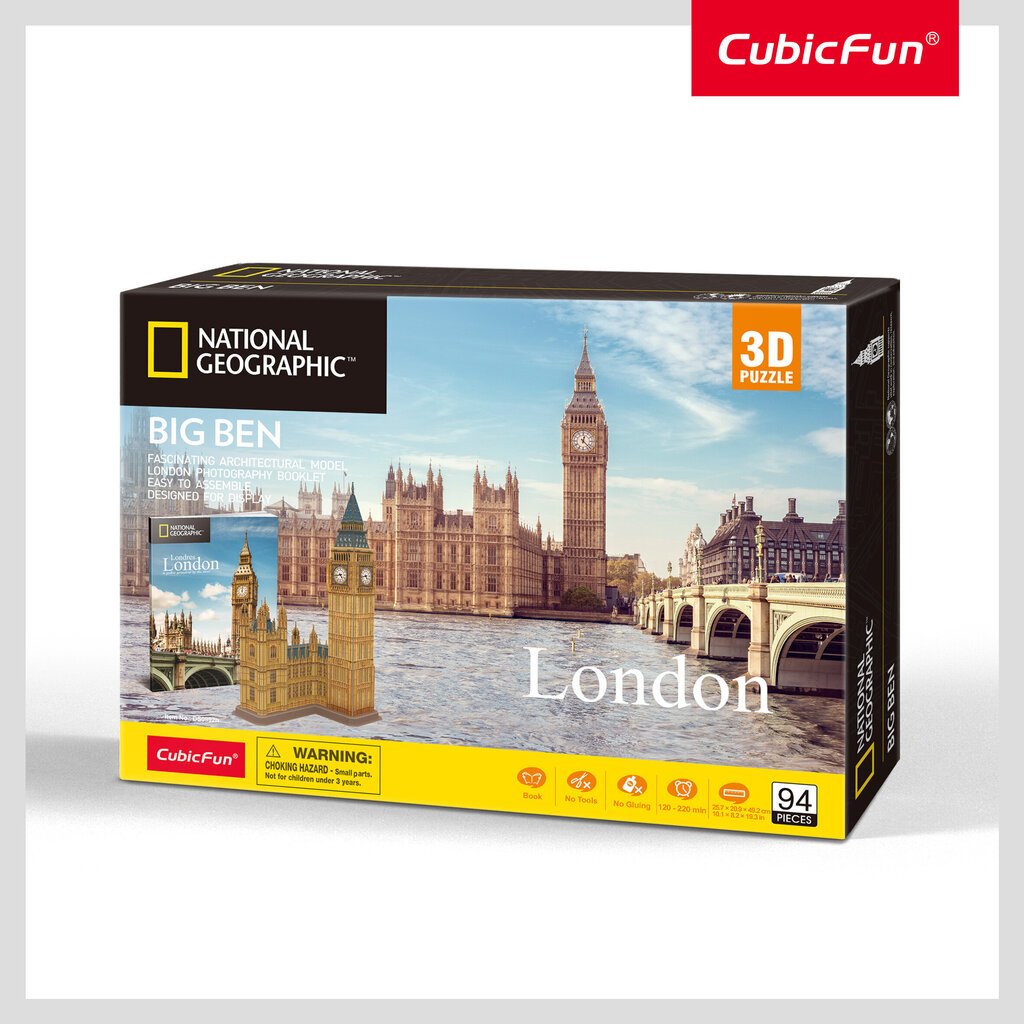 3D palapeli CubicFun National Geographic Big Ben, 94 v. hinta ja tiedot | Palapelit | hobbyhall.fi