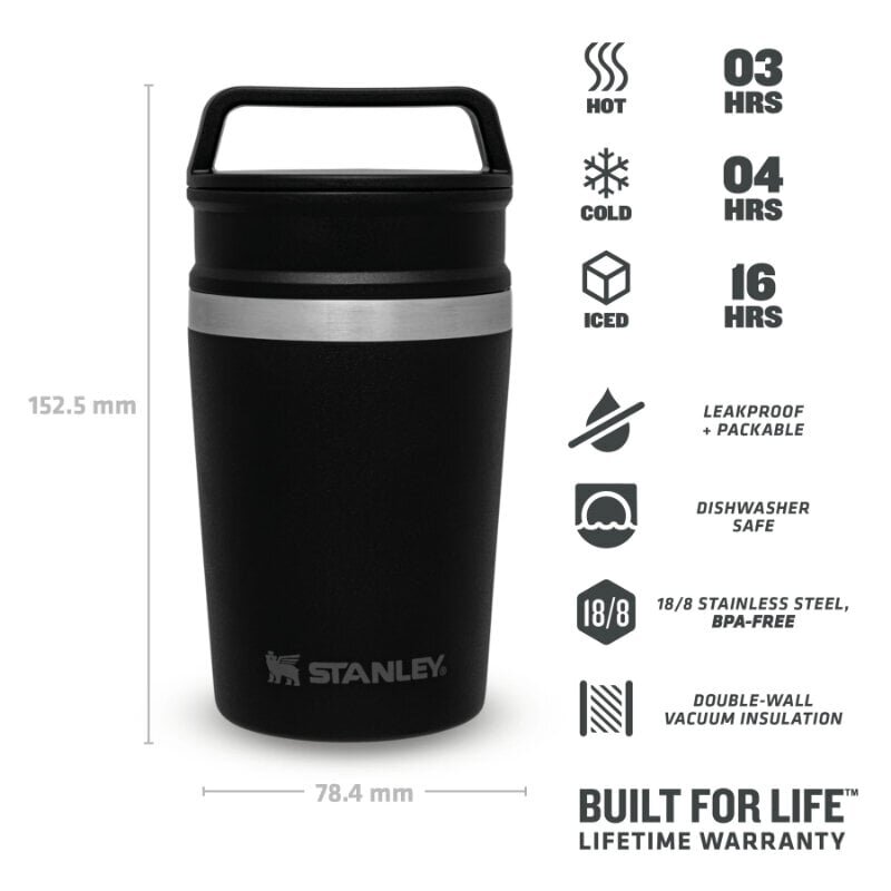 Termosmuki The Shortstack Travel Mug Adventure 0,23 l, mattamusta hinta ja tiedot | Termoskannut ja termosmukit | hobbyhall.fi