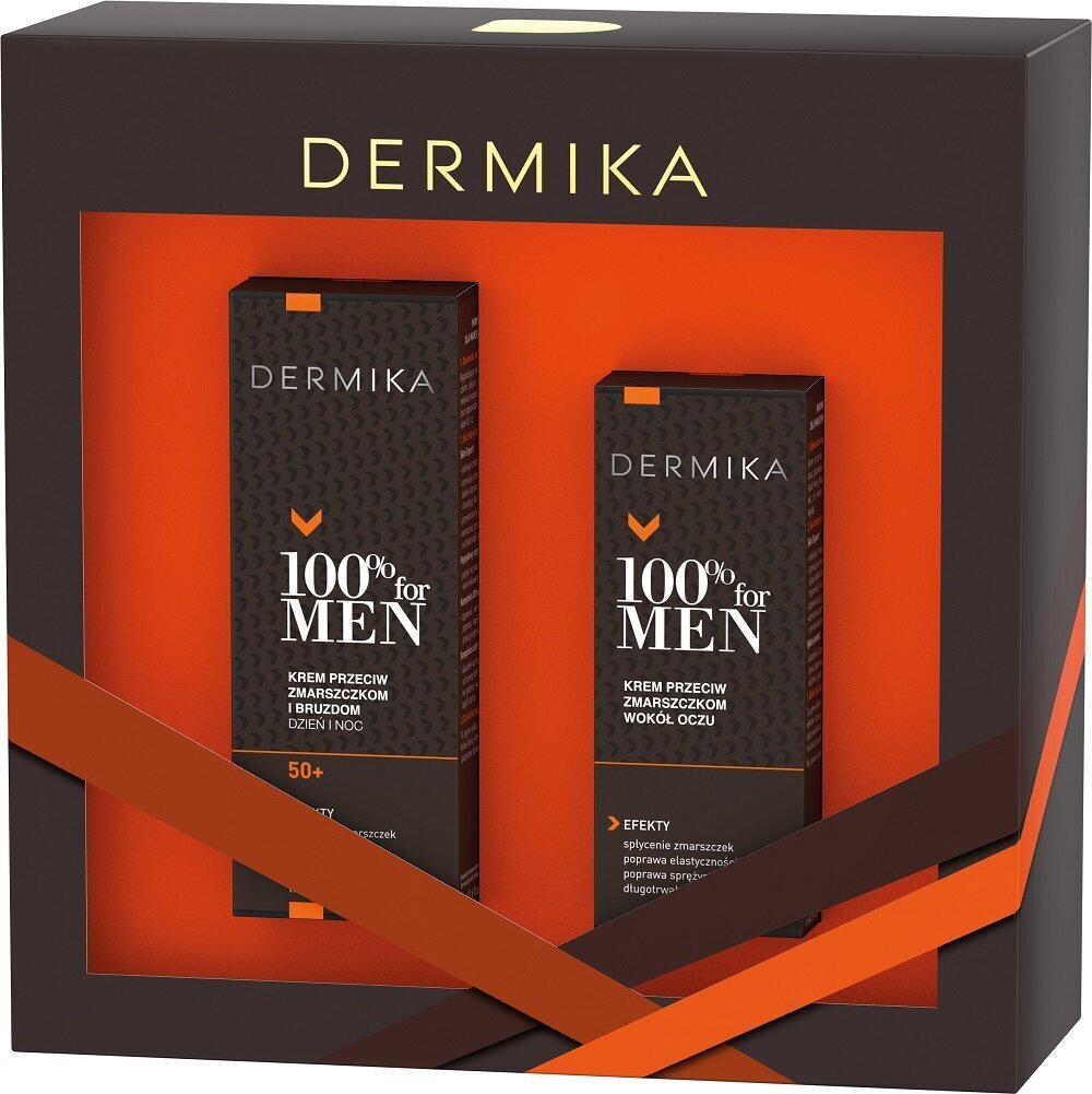 Sarja Dermika 100% for Men miehille: päivävoide, 50 ml + yövoide, 50 ml + silmänympärysvoide, 15 ml hinta ja tiedot | Kasvovoiteet | hobbyhall.fi